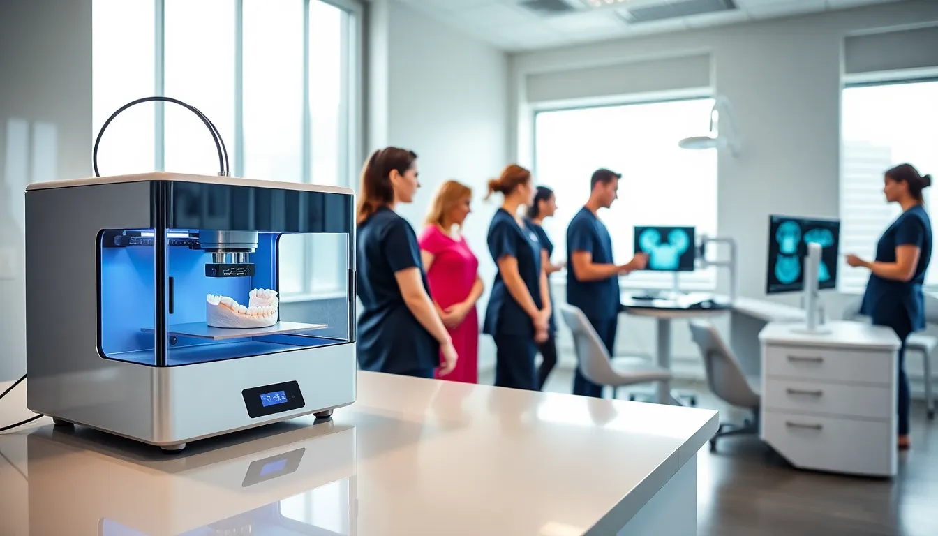 3D printer in a modern dental clinic creating prosthetics.